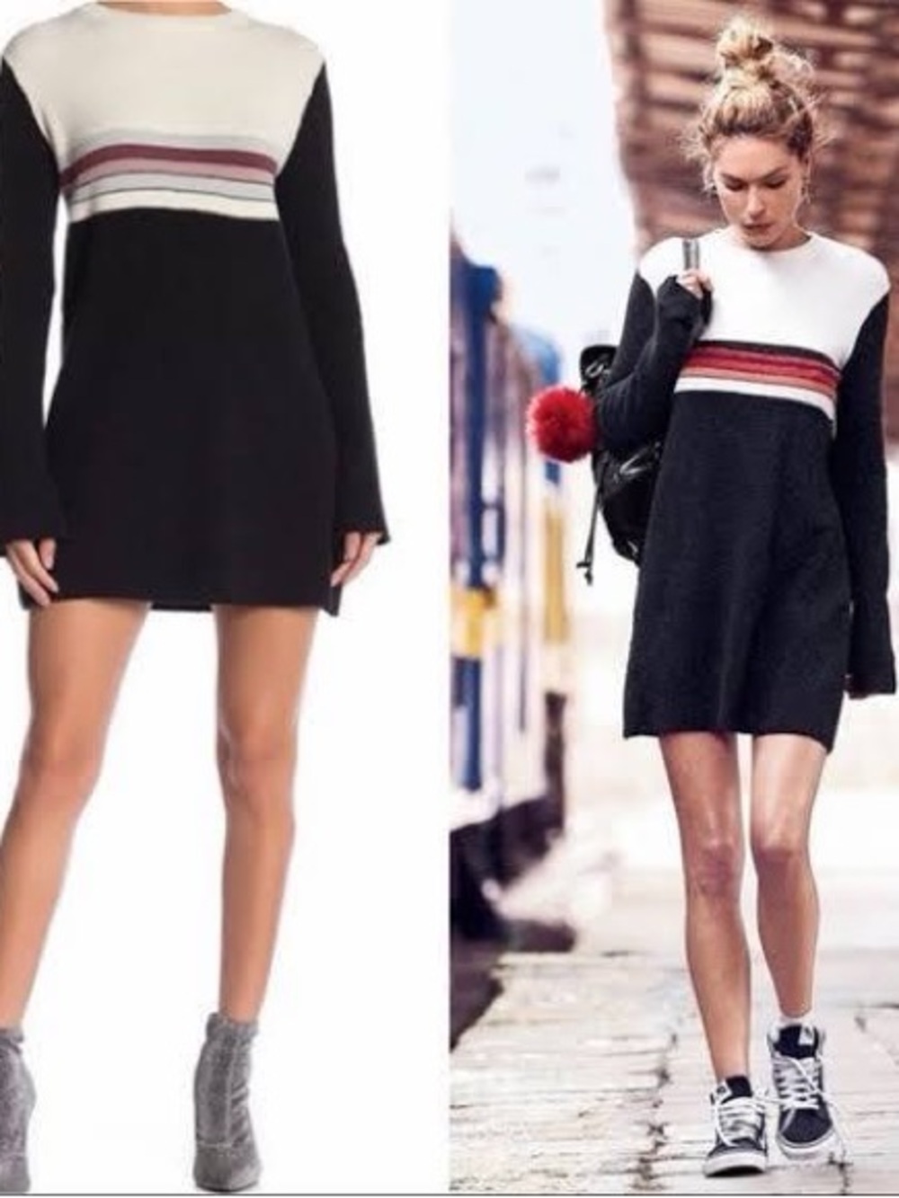 Free People colorblock sweater dress